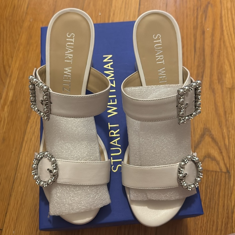 Stuart Weitzman Stuart Weitzman PEARL GEO BUCKLE 75 SLIDE